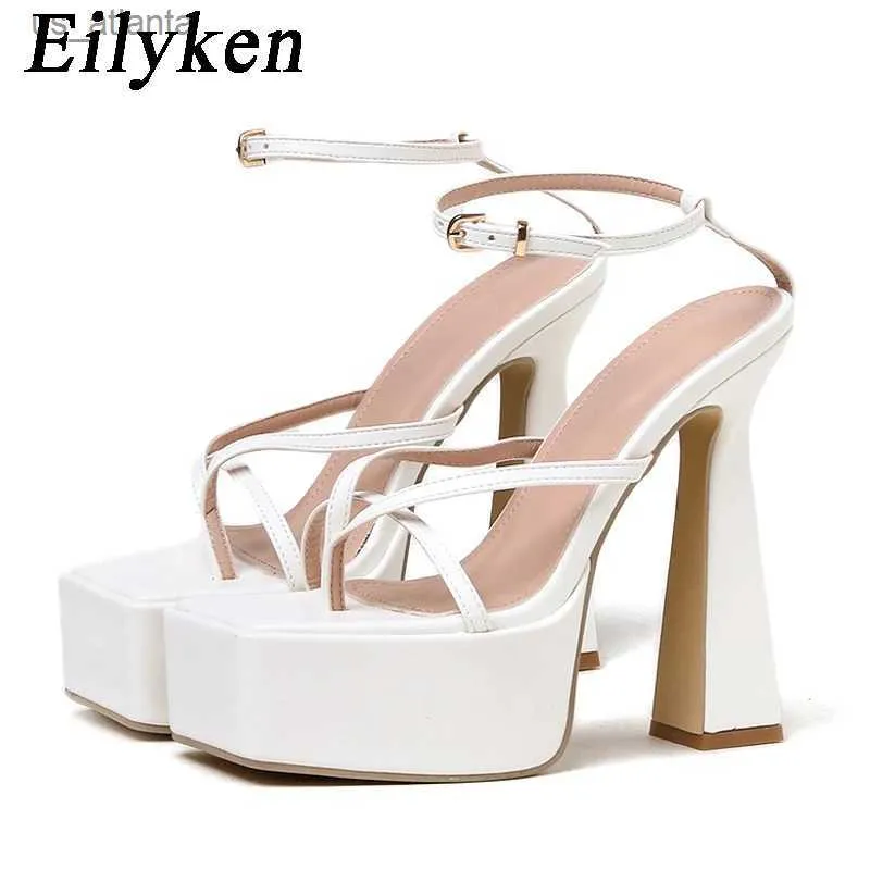 Klänningskor Fashion Platform Ankle Lace-Up Women Sandals Butterfly-Knot Open Toe Wedding High Heel Sexy Ladies H240403ozg0