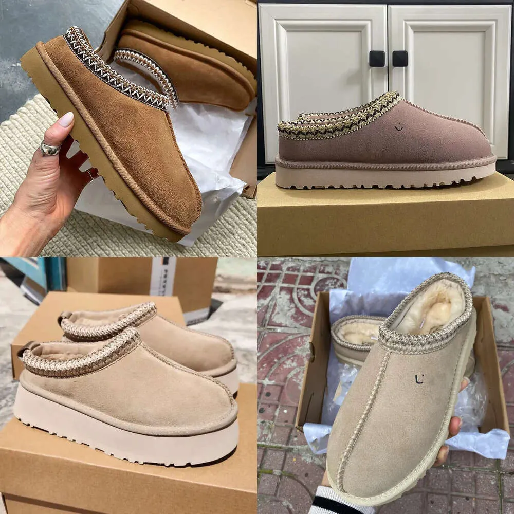 Дизайнер 2024 Tasman Slippers Winter Boots Australia Women Women Slippers Classic Snow Boot Plush Ancle Короткие мини-мех женские бутылки Tazz 35-45 S IES