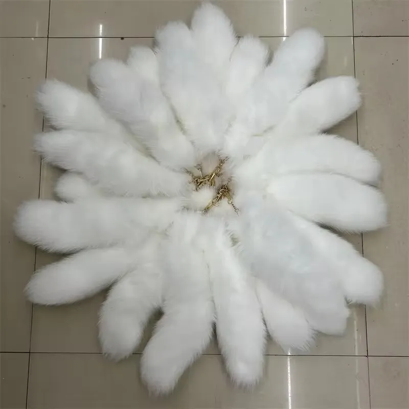 10 -stcs /perceel -40 cm /16 "Lang echte echte Fox Fur Tail Keychain Cosplay speelgoed Keyring Handtas Telefoon Furry Hanger