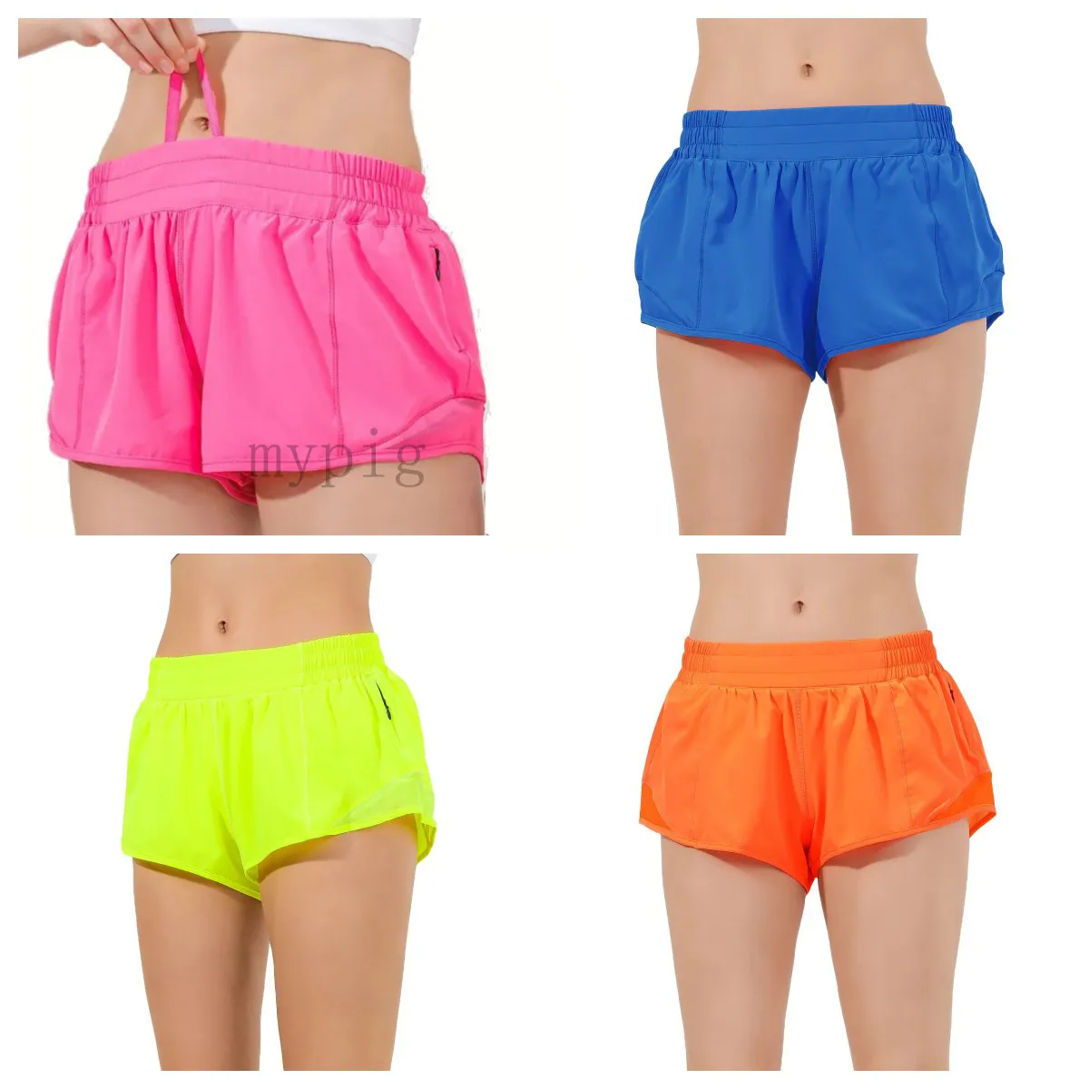 Yoga Shorts Outfits med träning Fitness Wear Elastic Waistband Womens Running Shorts Pocket Gym Athletic Drawstring Outdoor Cycling Sporty Workout Shorts