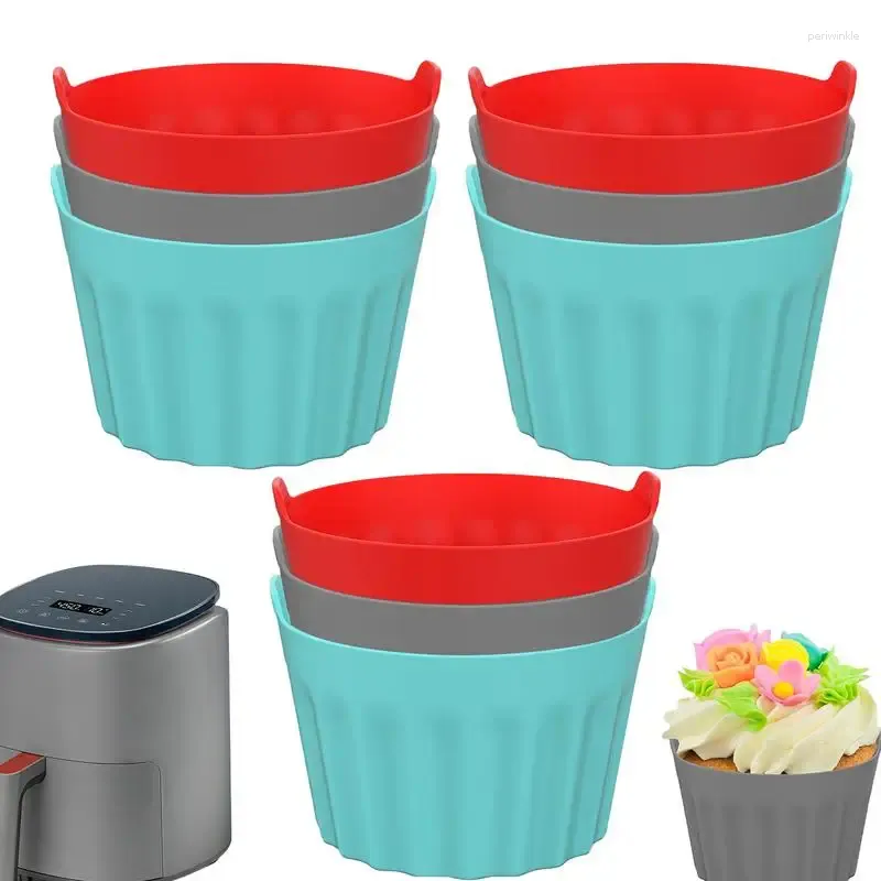 Moules de boulangerie Silicone Ramekins Air Fryer Cupcake Moule ACCESSOIRES DE CASSION POUR CAKES MUFFINS TARTS PUDDINGS