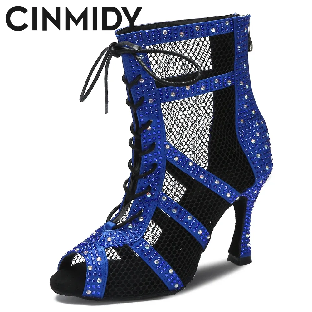 Dance Shoes Womens Hollow Out Mesh Ballroom Shoes High Heels