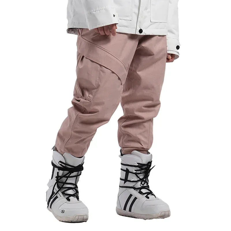 Poles Women's and Men's Footwear Overalls Retract Leg Snow Pants Winter Outdoor Sports Snowboarding Trousers Waterproof Ski Suit Wear