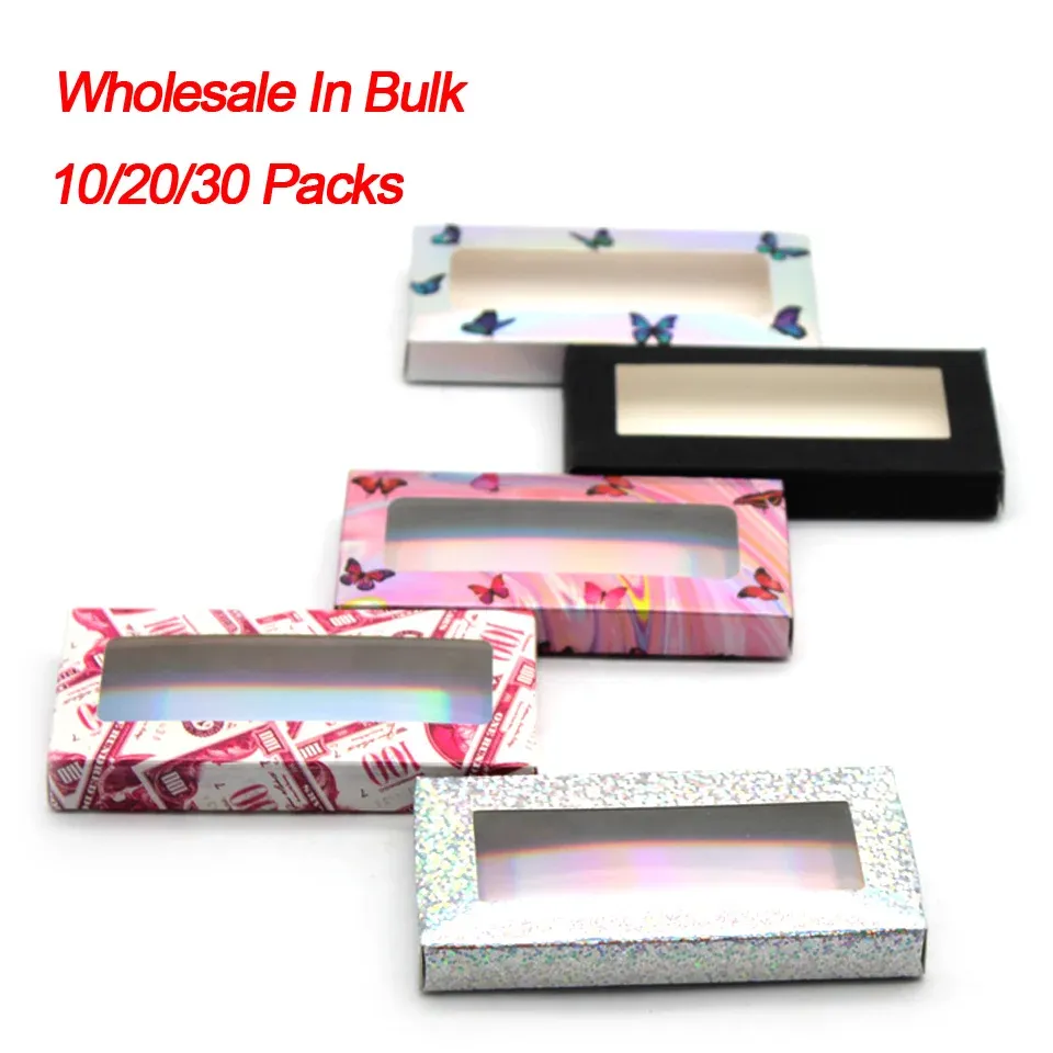 Borstar grossist10/30/50 st nya design nagelboxar för lagra din manikyr flerfärgad papperslåda ögonfransar diy flash packing makeup verktyg