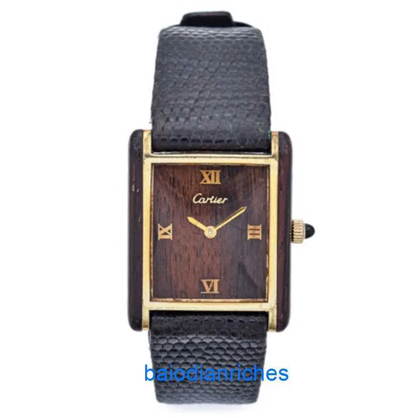 Luxus Uhren Tank de Carters Uhren Vintage Carters Tank Rio Holz goldplattiert Männer Handwind Uhr fnmmrd