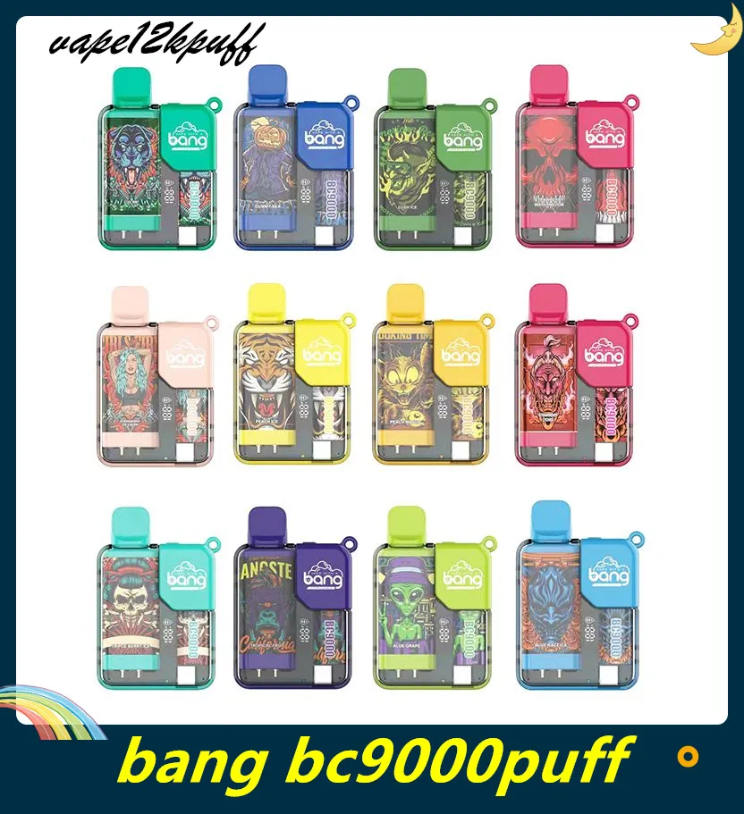 BANG BC 9000PUFF VAPER PULD9000 Intelligent displayskärm Uppladdningsbar 550mAh Pre Filled 16 ml E-cigarette Puff9k Disponibla e-cigarett Hosah Mesh-spole 0% 2% 3% 5% 5%