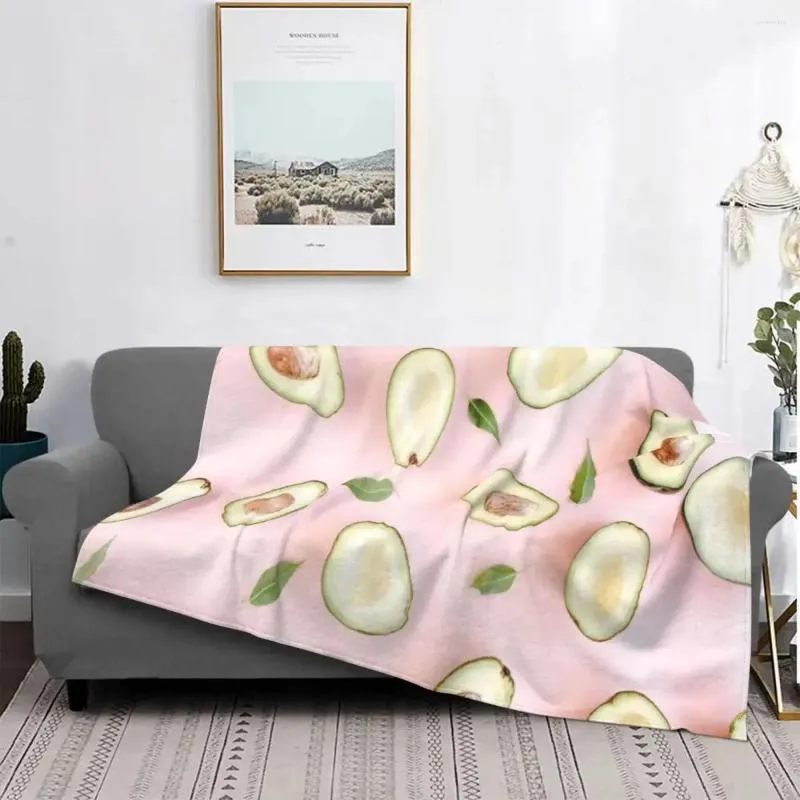 Одеяла avocadoa Смешное одеяло фланелевое принт фрукты портативный супер тепло