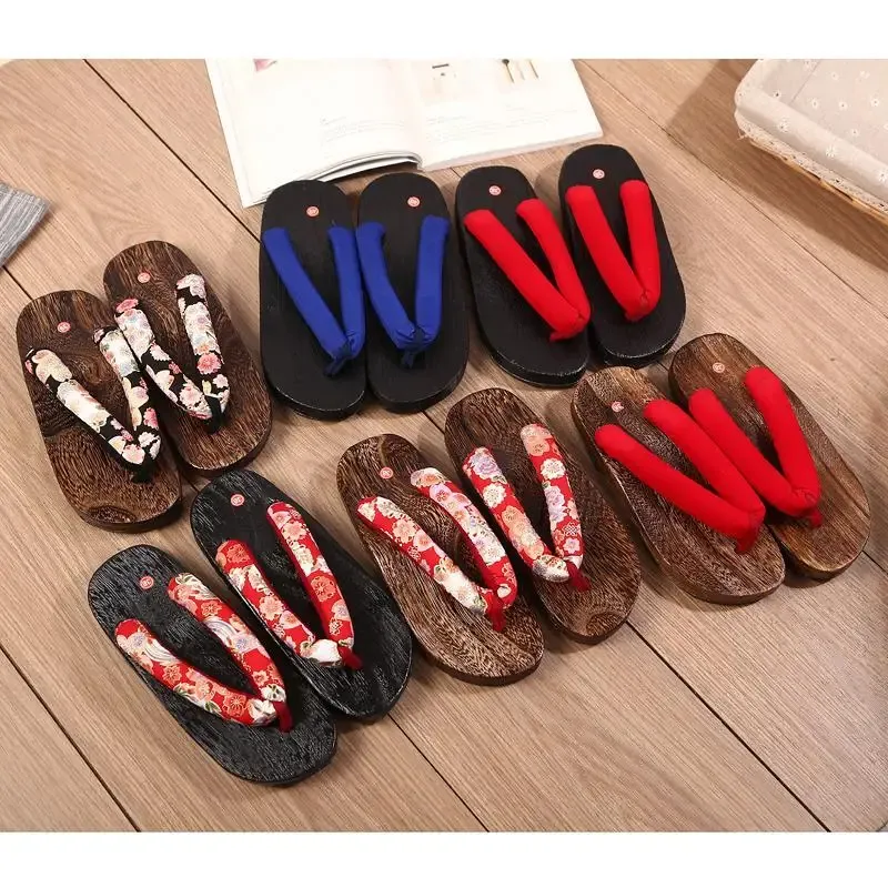 Sandals 2022 New 10 Colors Summer Japanese Traditional Sakura Geta Clogs Women Men Couples Sandals Anime Cosplay Kimono Outdoor Sandals