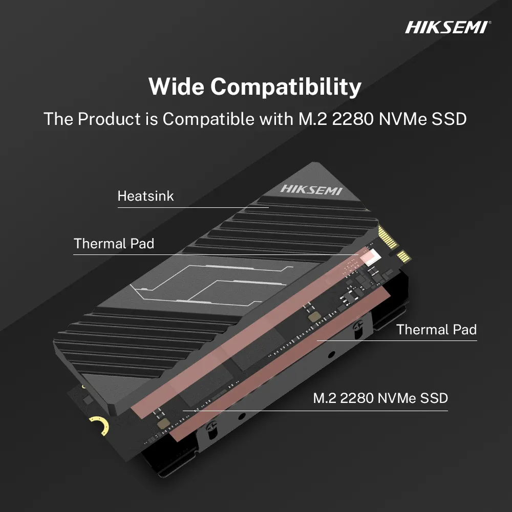 HIKSEMI M.2 NVMe Heat Sink Heatsink M2 2280 SSD Hard From