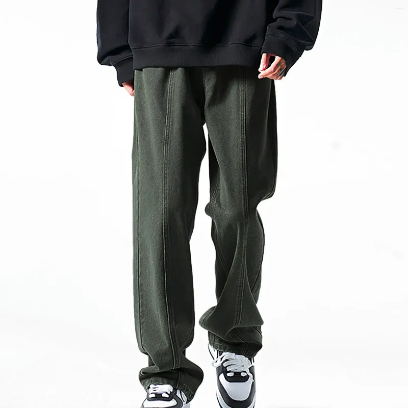 Męskie dżinsy workowate dla mężczyzn szerokie nogi koreańskie moda proste dżinsowe spodnie Hip Hop Streetwear Autumn zima luźne spodnie y2k