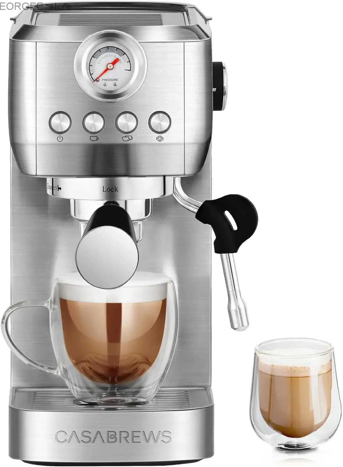 Koffiezetapparaten roestvrijstalen espressomachine met stoommelkschuim koffiezetapparaat cappuccino latte machine y240403