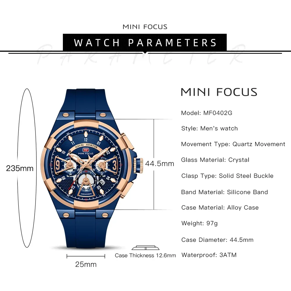 MINI FOCUS Mens Quartz Sport Watches Waterproof... From Ddmyhome, $71. ...
