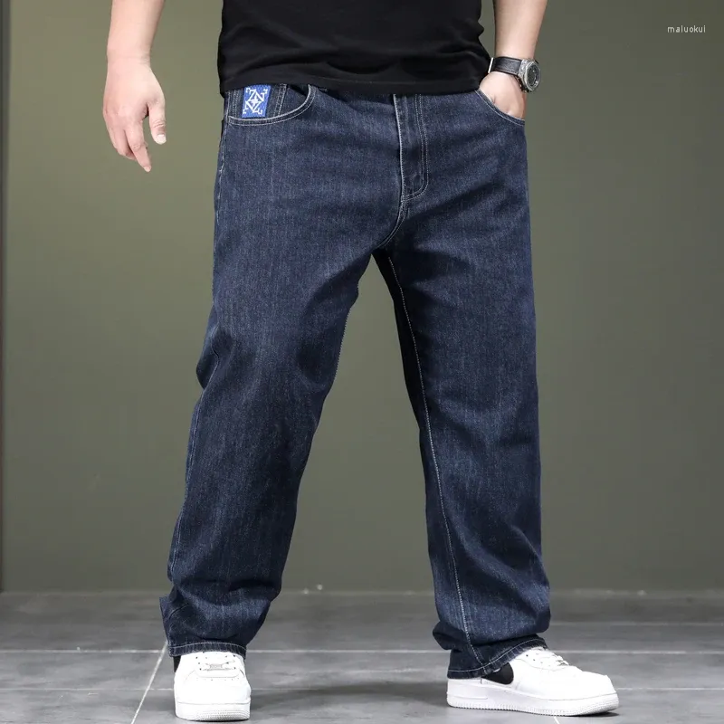 Men's Jeans Cotton Men Casual Baggy Loose Wide Leg Washed Quality Trousers Fashion Straight Denim Pants Classic 48