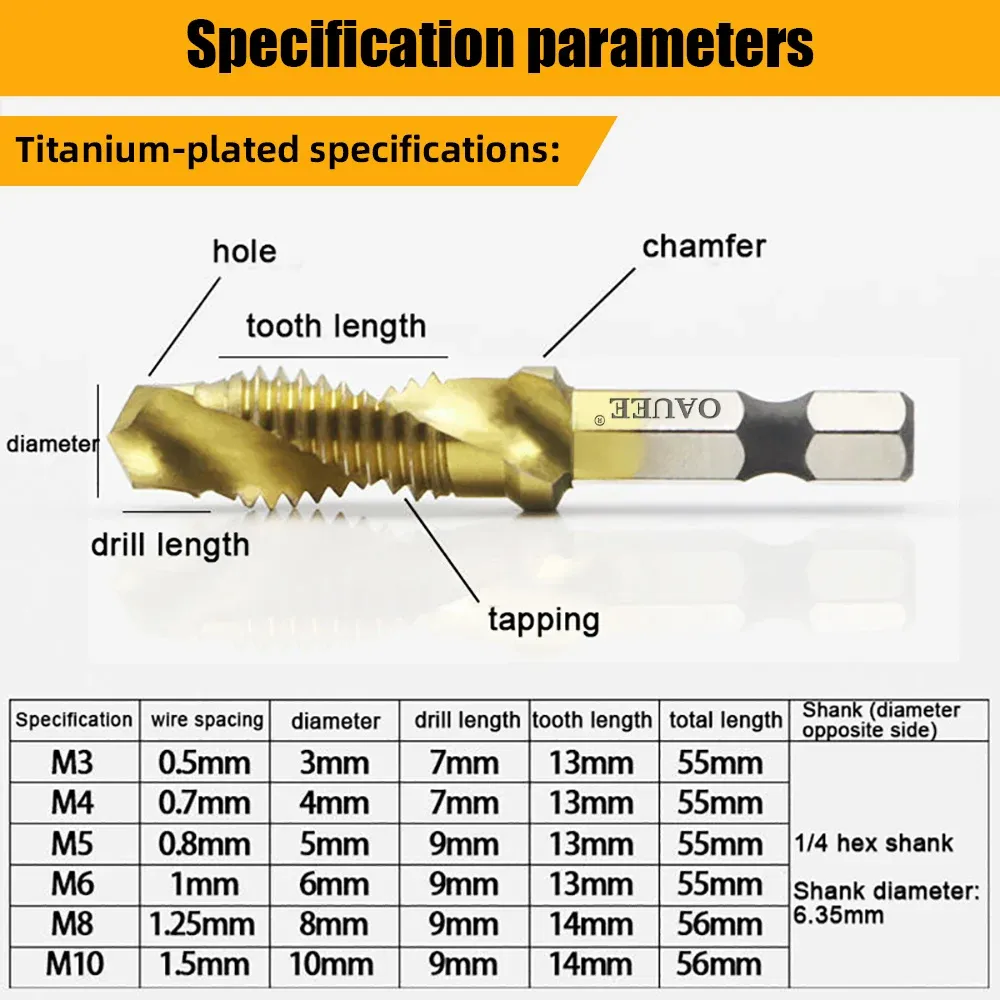 Titanium Plated Hex Shank HSS Screw Drill Bit Thread Set For M3 M10 Taps Ideal For Hand Tool Use With Screw Drill Bit Machine And Compound Tap From Homepro1 33.65 DHgate.Com