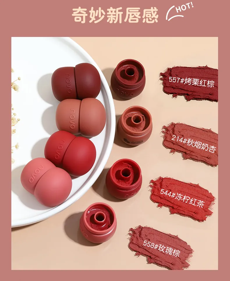 DHgate.com:Pinecone Lip Mud: Matte Velvet Lipstick Set for