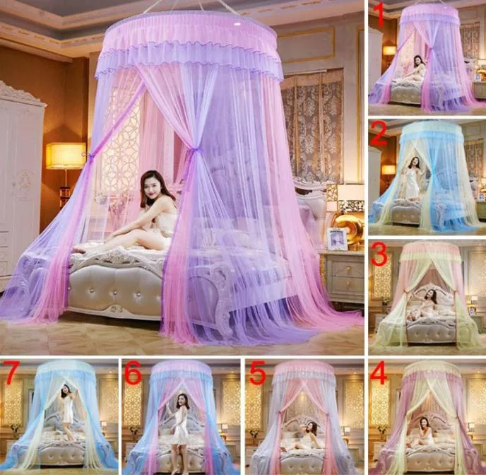 Redonda de renda de alta densidade redes de cama de princesa cúpula princesa rainha réias de mosquito 6019475