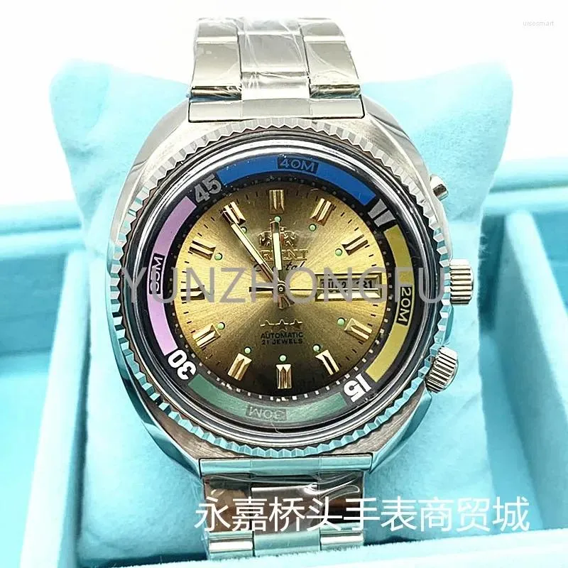 Table Cloth Men's Japanese Double Lion Automatic Mechanical Haiba Watch Rotating Large Dial Multifunctional With Luminous