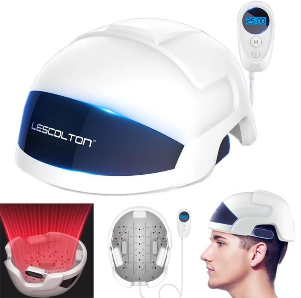 Haargroei LED-infraroodlicht Helm Snelle haargroei Cap Oplossing voor haarverlies voor mannen en vrouwen LLLT Laserbehandeling Haarhoeden7483076