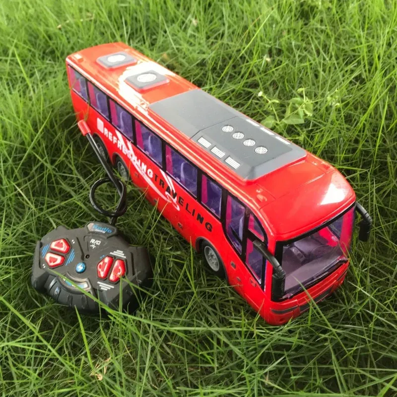 Autobús RC 1/30 A Escala Con Control Remoto – Juguete Educativo Y Realista Para Niños +3 Años, Con Luces Y Detalles Interiores, Color Rojo