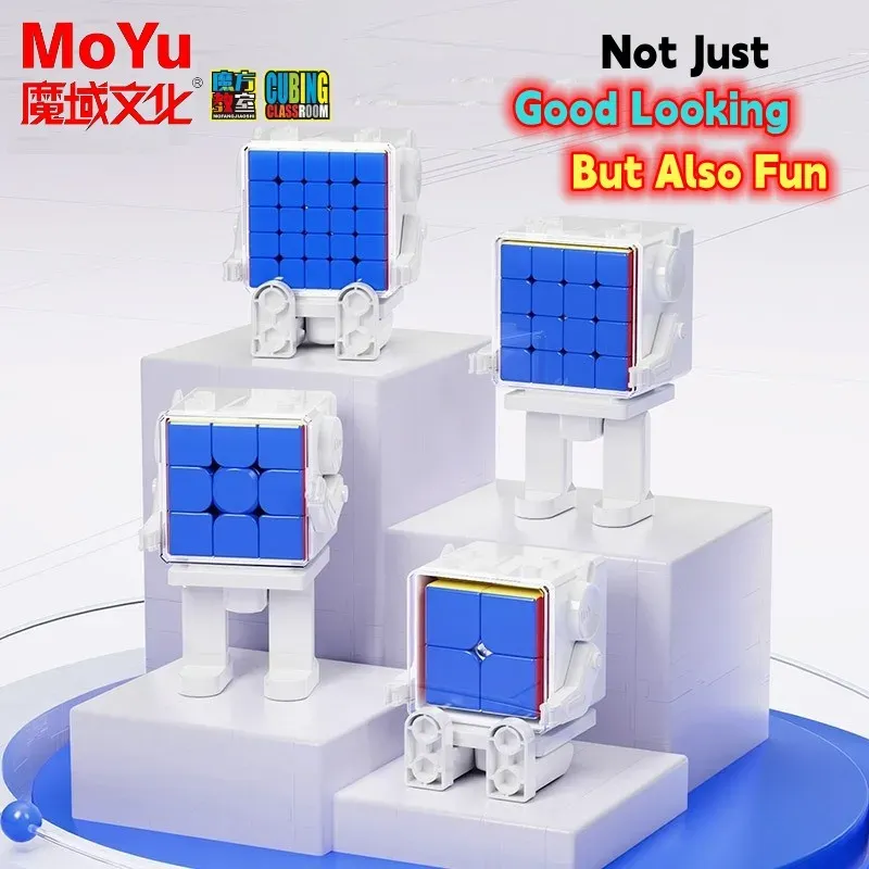 Cube 2x2 MoYu Meilong Stickerless – Édition Boîte Robot – Casse-tête éducatif Pour Collectionneurs