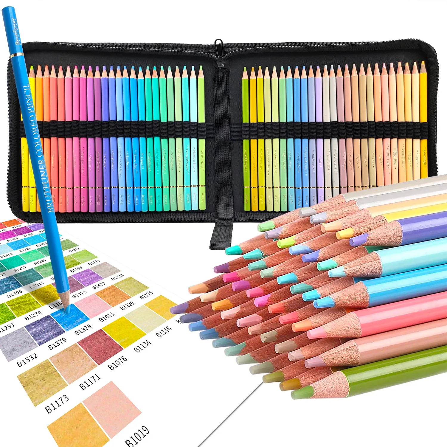 Matite Nuove Brutfuner 72 Aron 50 Colori metallici Artista professionista Matita a colori soft Core Case per materiale artistico scolastico