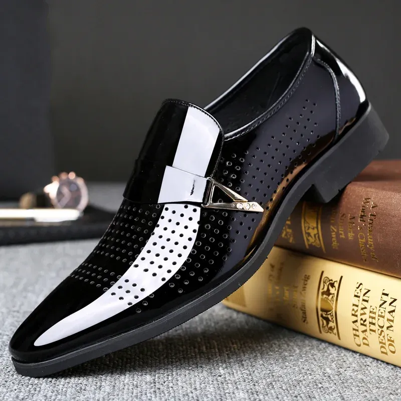 Shoes Bright Skin Glow Men's Dress Office Shoes Male Classic Luxury Plus Size Dress Men Formal Shoes Brand Loafers Erkek Ayakkab