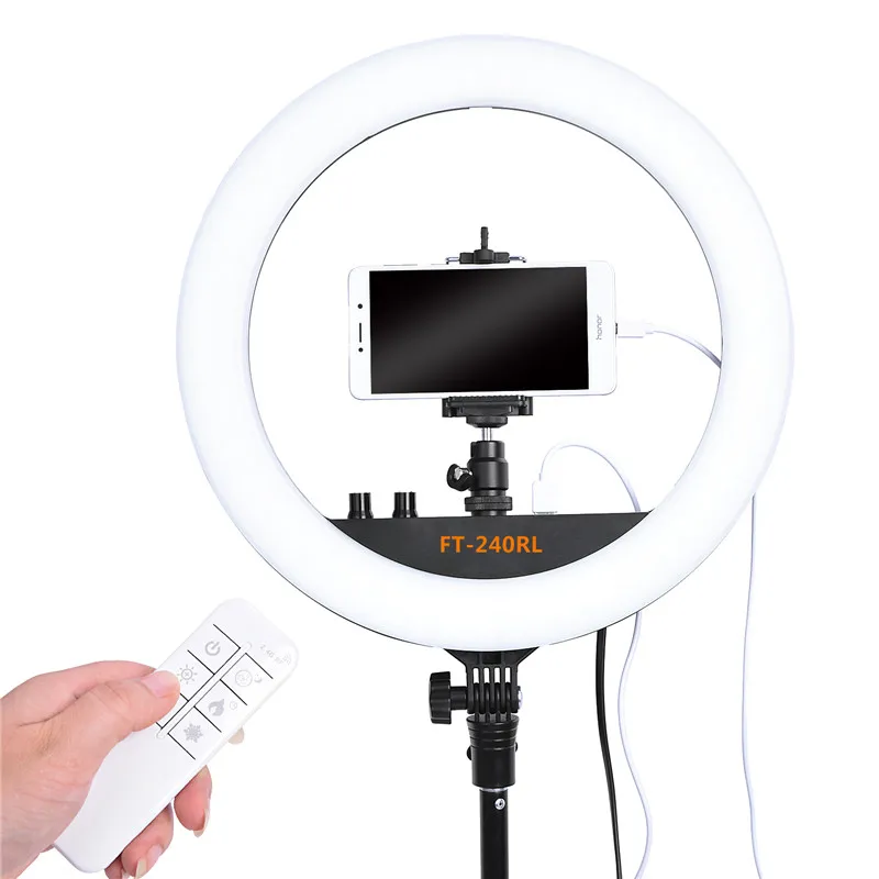 DHgate.com:Fosoto 14" LED Ring Light with Tripod Stand, Dimmable Camera ...