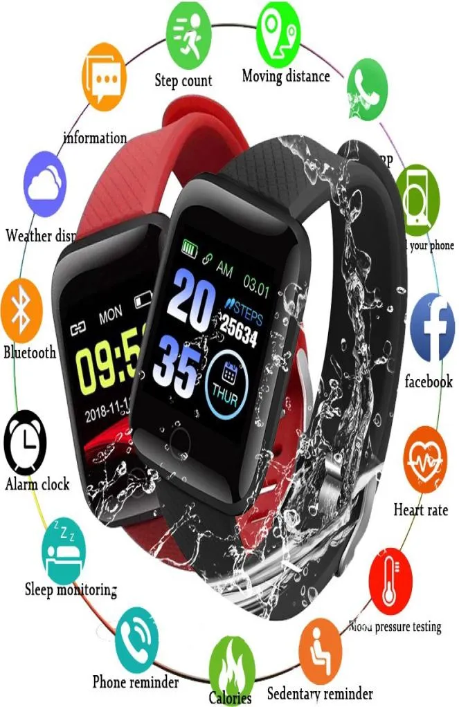 116 Plus Smart Watch Men IP67 방수 실제 심박수 모니터 Android iOS1873267 용 여성 스마트 워치