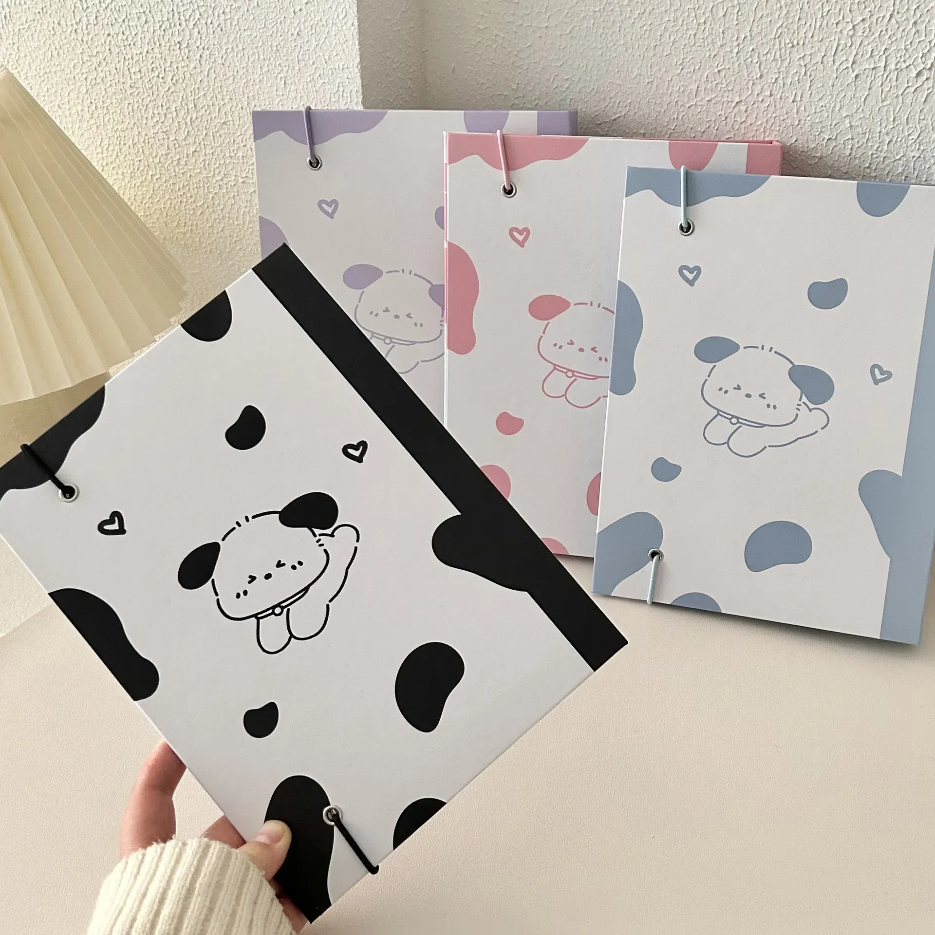 Albums IFFVGX Kawaii Cow Dog A5 Kpop Binder Photocard Collect Book Photo Album Idol Picture Card Holder Ins Student School Stationery