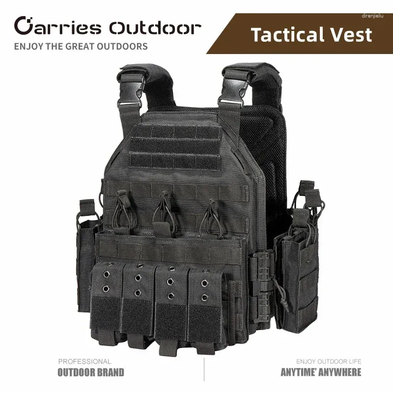 Jaktjackor Taktisk Vest Military Combat Armor 1000D Nylon Justerbar utomhus CS Training Molle