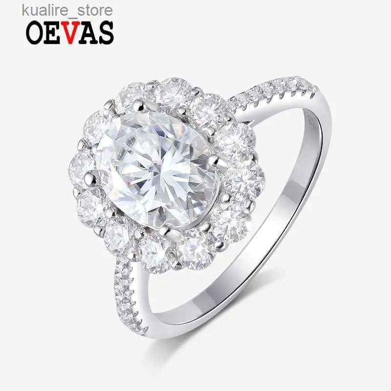Кластерные кольца OEVAS% 925 Серебряное серебряное серебряное серебро.