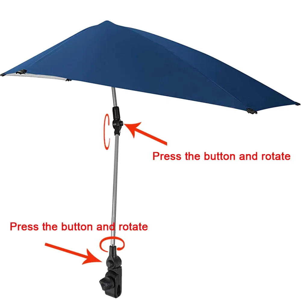 Accessories Portable Folding Sunshade UV Sunproof Beach Chair Umbrella Fishing Kayak Summer Bicycle Pushchair Umbrella Universal Clamp