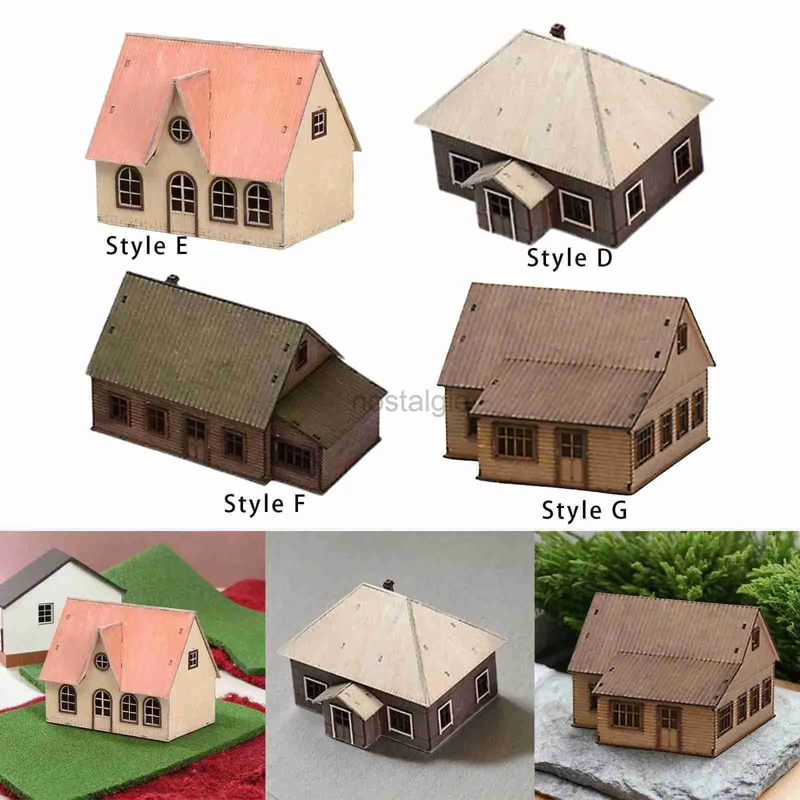 Kitchens Play Food 1/72 Wooden Building Model Kits European Store Scene Model Rural Architecture Wooden Assembly Model Miniature House Landscape 2443