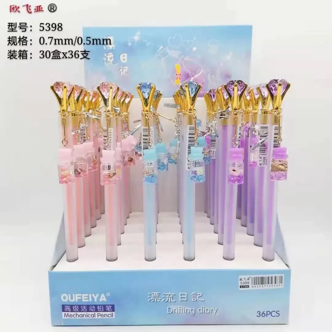 Pencils 36pcs Kawaii Mechanical Pencils Pen Students Stationery 0.5 0.7 Black Boxed Children Writting Movable Pencils Kids Gift For Girl