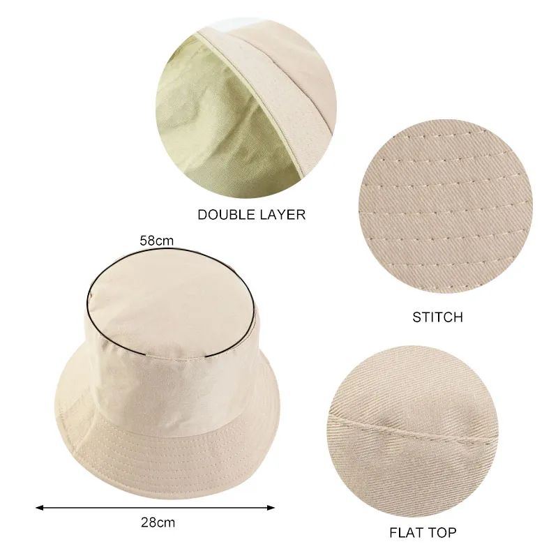 Men's Reversible Bucket Hat - Foldable Polyester Sun Protection Hat For Hiking (Banana Color)
