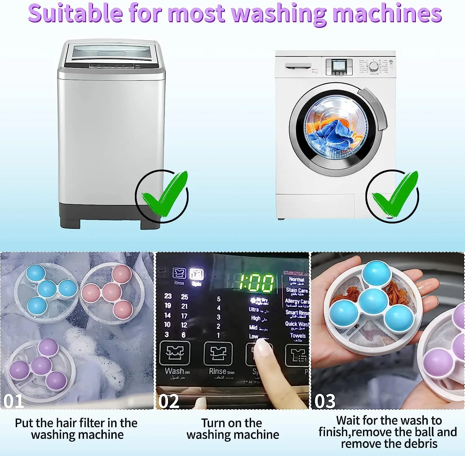 Reusable Washing Machine Lint Filter Floating Hair... From Ddmylucky ...