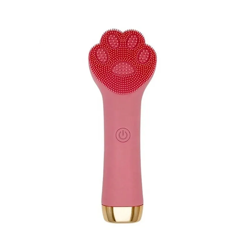 Electric Facial Silicone Cleansing Brush Cat Paw Vibration Massager Makeup Remover Pore Clean Face Wash Skin Care Tool