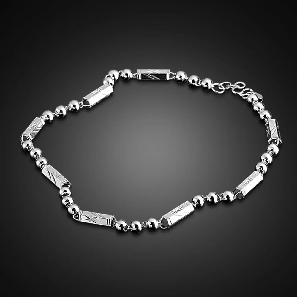 Halsketten Mode 100% Sterling Sier Halskette für Männer 4/6/8mm 24 Zoll Sier Kette Halskette Einfacher klassischer Schmuckmann/Jungen Geschenk