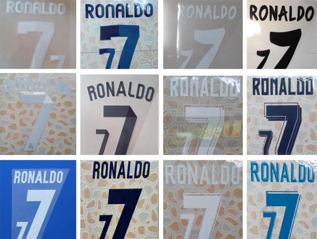 Real Madd Stamping Home and Away Soccer Namesets 7 Ronaldo 11 12 12 13 13 14 14 15 15 16 16 17 17 18 Lettering di stampa Fon1413361