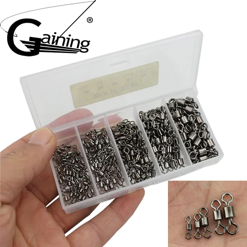 Tools Rolling Swivel Ball with Safety Snap, Solid Rings, Sea Fishing Accessories, Tackle, 250Pcs per Box