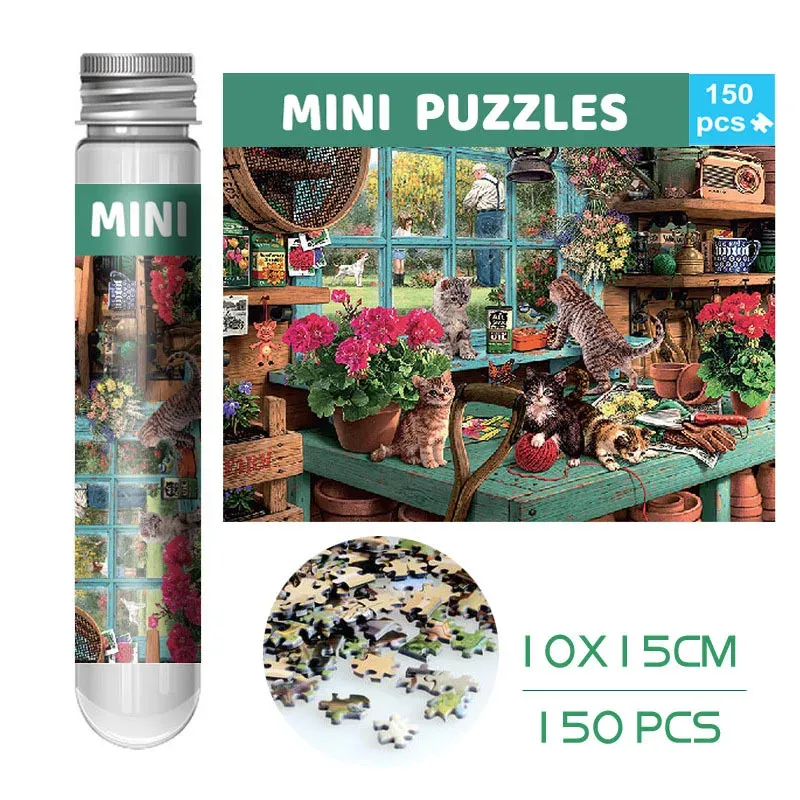 MISITU 4-Pack 150-Pieces Mini Puzzles Set For Adults Santa