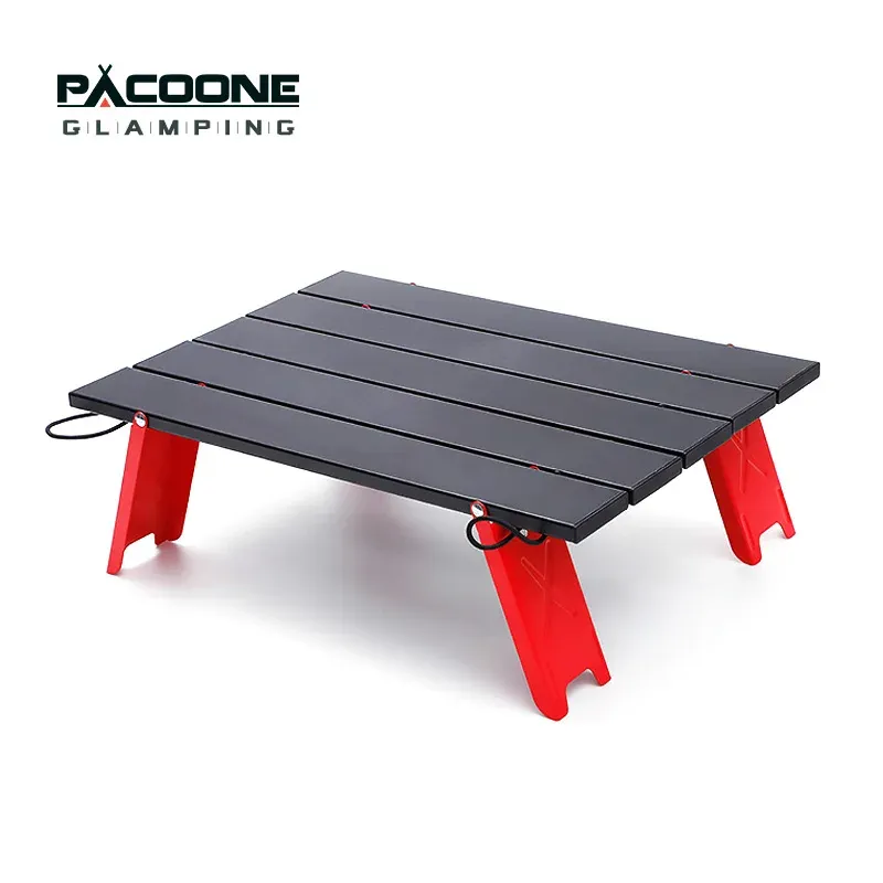 Möbler Pacoone Camping Mini Portable Foldbara bord för utomhuspicknickgrillturer Turer Tabelleris Ultra Light Folding Computer Bed Desk