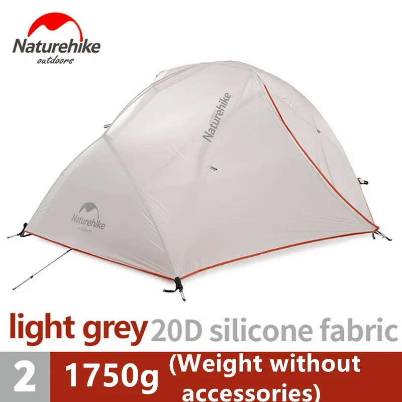 Skydd NatureHike Tält uppgraderade Star River Camping Tent Ultralight 2 Person 4 Säsong 20D Silikontält med Free Mat NH17T012T