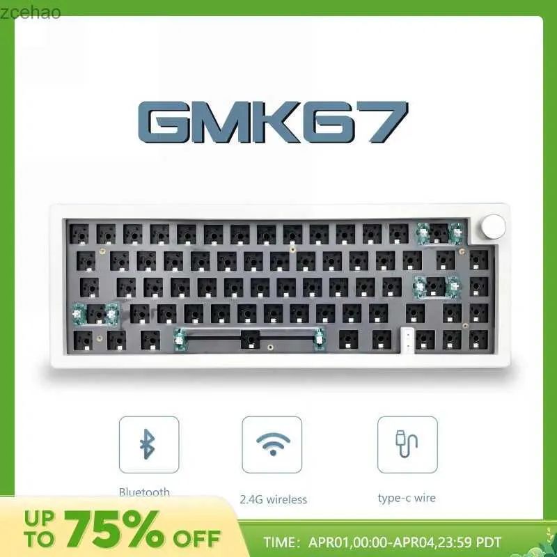 Tangentbord Mekaniskt tangentbordssats Hot Swappable 3-läge Bluetooth 2.4G Trådlös RGB Backlight Pad Structure Keyboardl2404