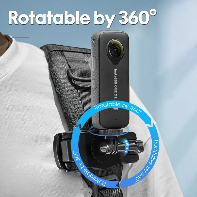 Insta360 Rucksack-Clip – Sicherer Halt Am Gurt, 360° Drehbarer Kugelkopf, Für Rucksackgurte Bis 7 Cm, Für Outdoor-Action-Aufnahmen