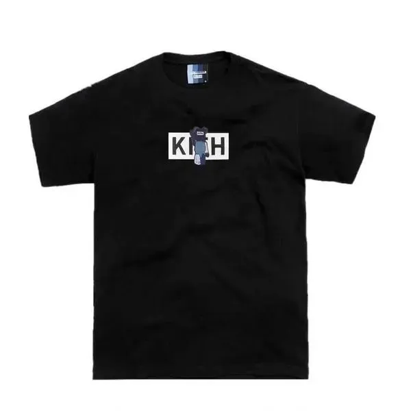 Dark Blue Casual Embroidery Oversized Kith T-shirt for Men Dark Blue Casual Embroidery Oversized Kith T-shirt for Men