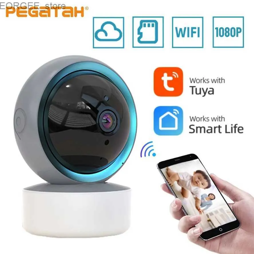 Other CCTV Cameras TUYA WIFI PTZ camera 1080P high-definition indoor baby monitor smart home wireless night vision P2P security video monitoring IP camera Y240403