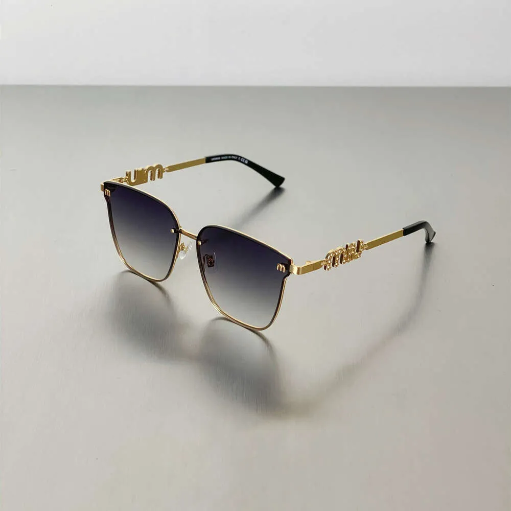 Высококлассные солнцезащитные очки с большими рамами MUMU Стиль без границ UV400 Тонкие края золотые проволочные солнцезащитные очки, подходящие для мужчин и женщин 55Z Французский модный с оригинальной коробкой