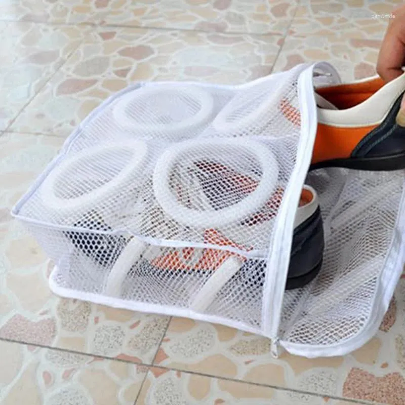 Waszakken 1pc Schoenen Wassen Hangende Tas Sneaker Mesh Thuis Draagbare Organisator Netto Beschermen Wassen