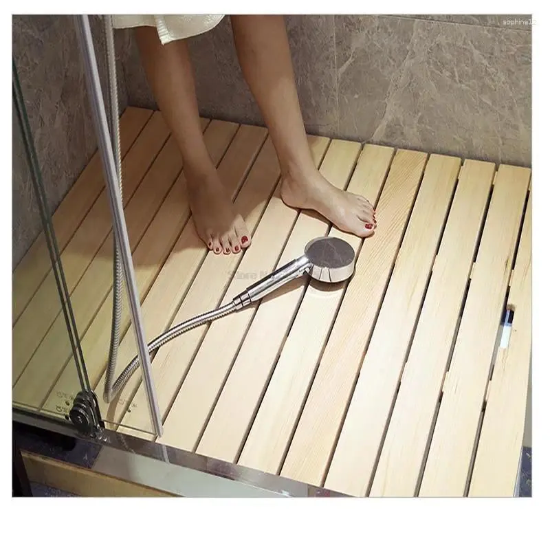 Tappetini da bagno in legno a strisce portico portiere non slittamento tappetino da doccia per stampo non slittamento